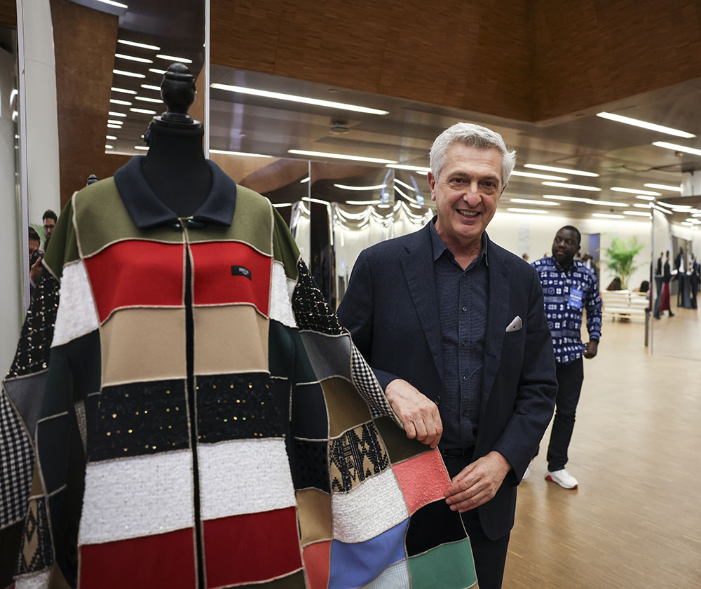 Filippo Grandi, UN High Commissioner for Refugees, tours the Palexpo International Exhibition and Convention Centre during the Global Refugee Forum 2023